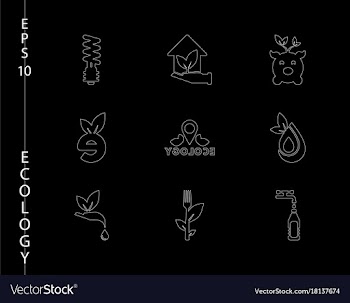 Green ecology and environment icon set in format vector image