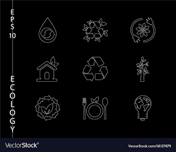 Green ecology and environment icon set in format vector image