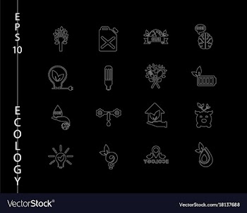 Green ecology and environment icon set in format vector image