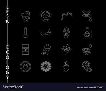 Green ecology and environment icon set in format vector image