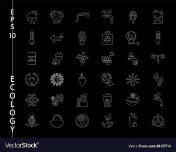 Green ecology and environment icon set in format vector image