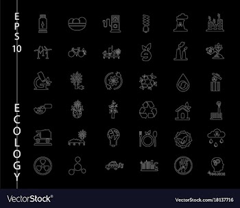 Green ecology and environment icon set in format vector image