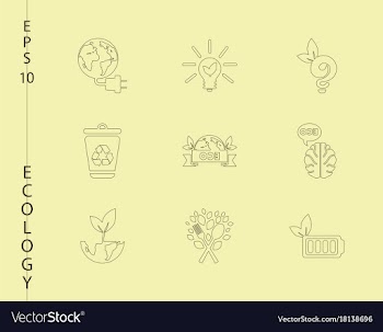 Green ecology and environment icon set in format vector image