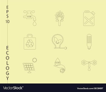 Green ecology and environment icon set in format vector image