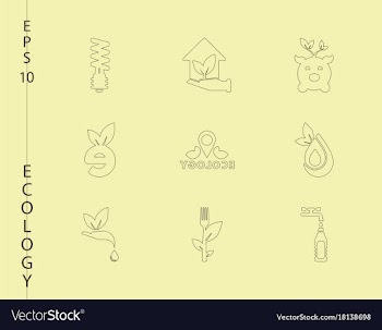 Green ecology and environment icon set in format vector image