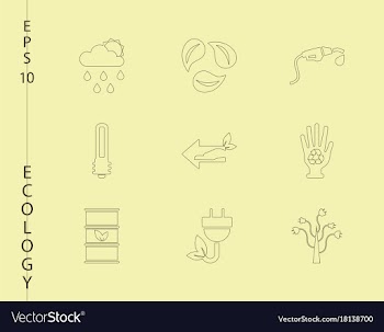Green ecology and environment icon set in format vector image