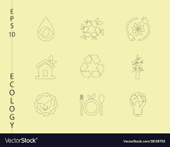 Green ecology and environment icon set in format vector image