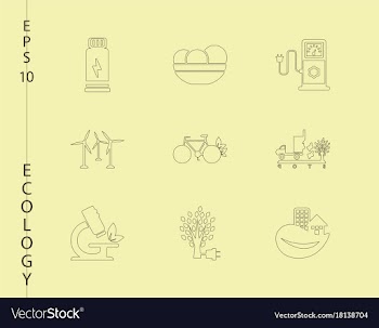 Green ecology and environment icon set in format vector image