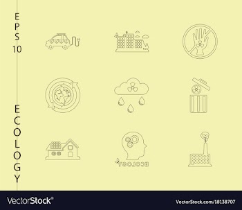 Green ecology and environment icon set in format vector image