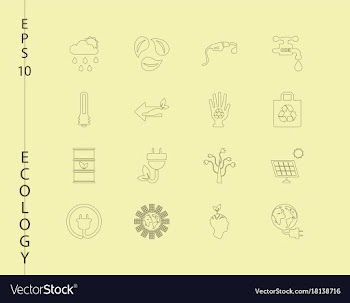Green ecology and environment icon set in format vector image