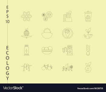 Green ecology and environment icon set in format vector image