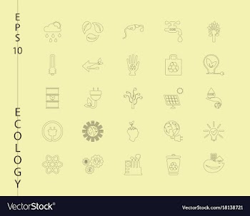 Green ecology and environment icon set in format vector image