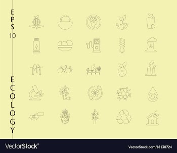Green ecology and environment icon set in format vector image