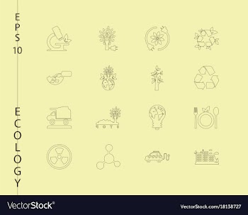 Green ecology and environment icon set in format vector image