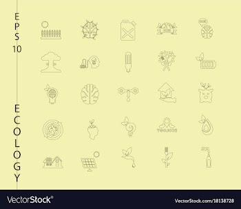 Green ecology and environment icon set in format vector image