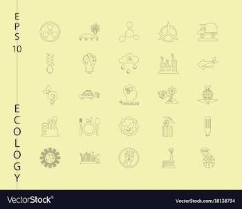Green ecology and environment icon set in format vector image