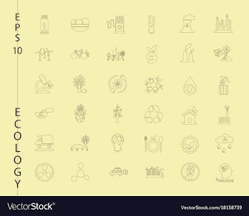 Green ecology and environment icon set in format vector image