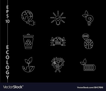Green ecology and environment icon set in format vector image