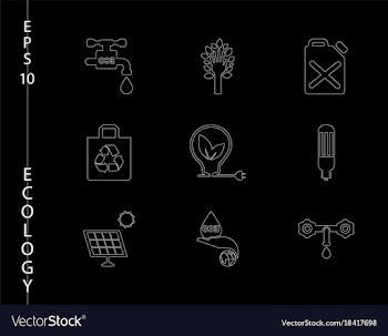 Green ecology and environment icon set in format vector image