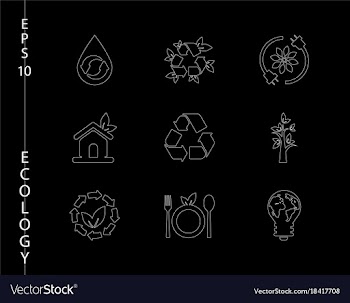 Green ecology and environment icon set in format vector image