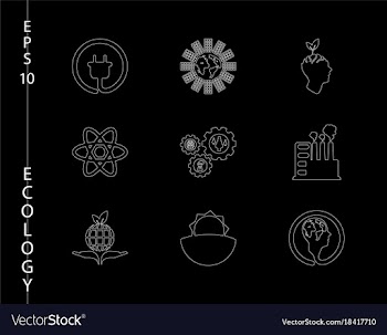 Green ecology and environment icon set in format vector image