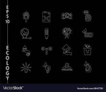 Green ecology and environment icon set in format vector image