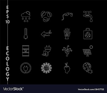 Green ecology and environment icon set in format vector image