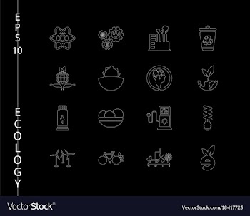 Green ecology and environment icon set in format vector image