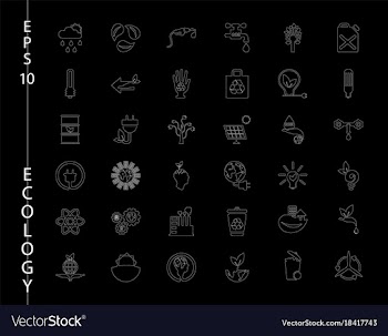Green ecology and environment icon set in format vector image