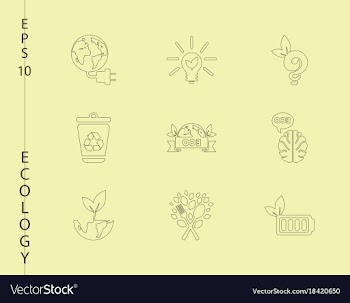 Green ecology and environment icon set in format vector image