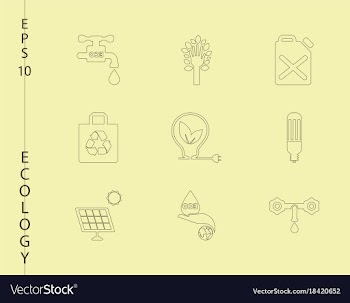 Green ecology and environment icon set in format vector image