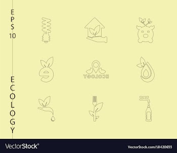 Green ecology and environment icon set in format vector image