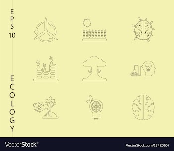 Green ecology and environment icon set in format vector image