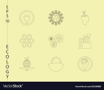 Green ecology and environment icon set in format vector image