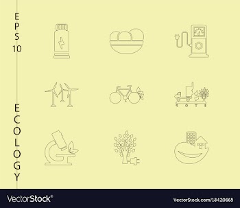 Green ecology and environment icon set in format vector image