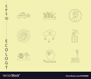Green ecology and environment icon set in format vector image