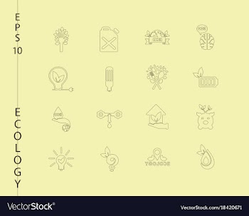 Green ecology and environment icon set in format vector image