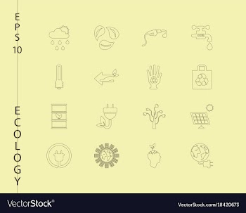 Green ecology and environment icon set in format vector image