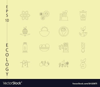 Green ecology and environment icon set in format vector image