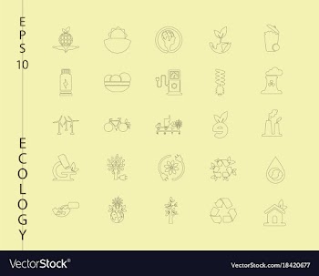 Green ecology and environment icon set in format vector image