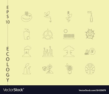 Green ecology and environment icon set in format vector image