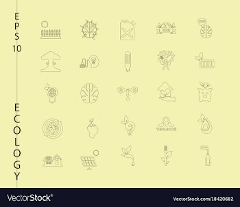 Green ecology and environment icon set in format vector image