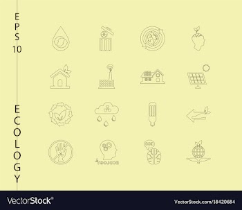 Green ecology and environment icon set in format vector image