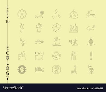 Green ecology and environment icon set in format vector image