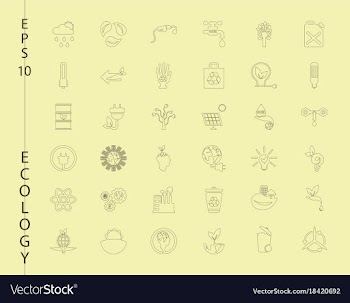 Green ecology and environment icon set in format vector image
