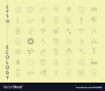 Green ecology and environment icon set in format vector image