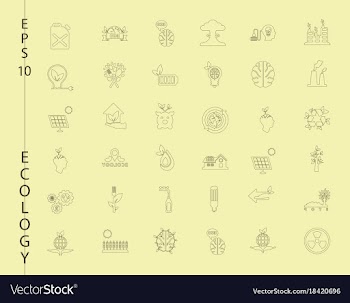 Green ecology and environment icon set in format vector image