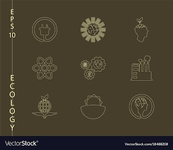 Green ecology and environment icon set in format vector image