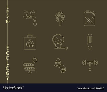 Green ecology and environment icon set in format vector image