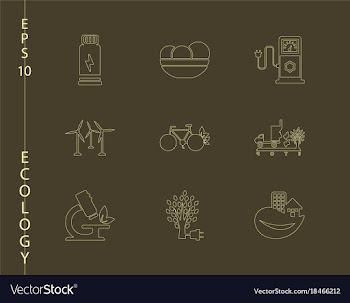 Green ecology and environment icon set in format vector image